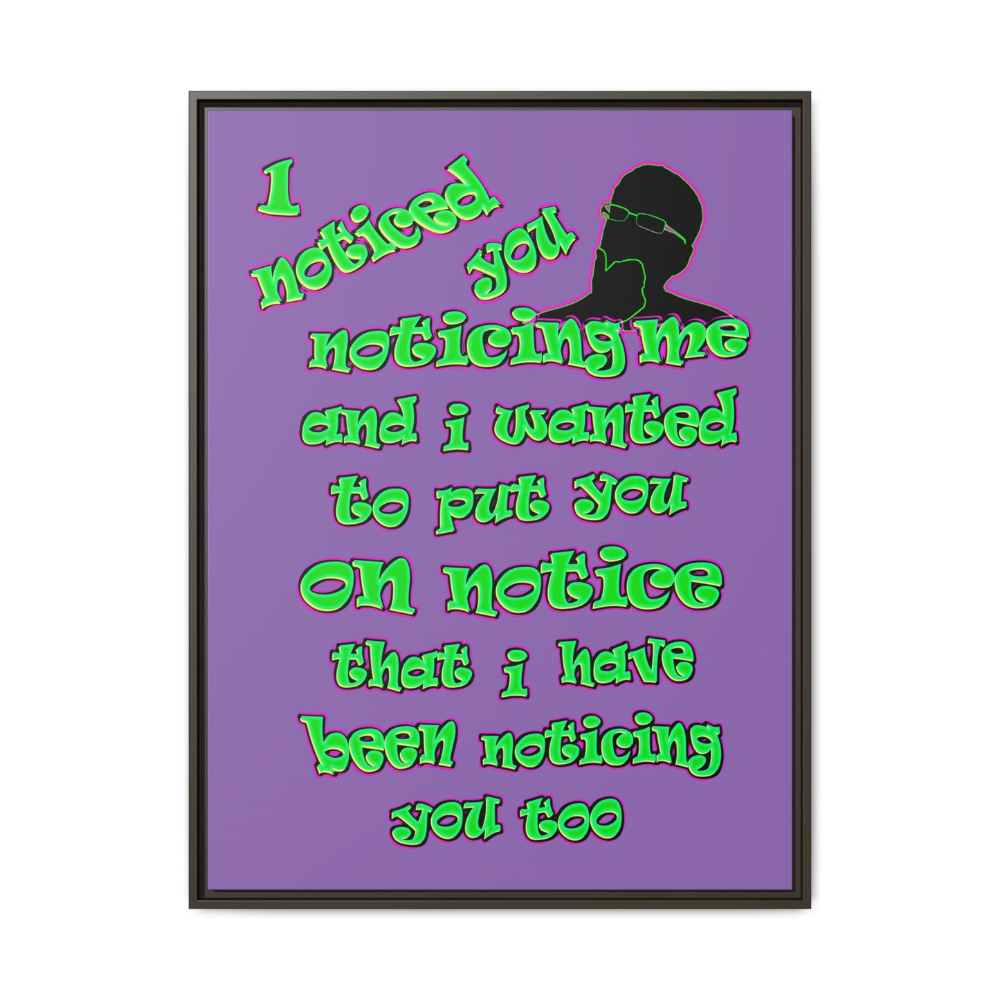 noticed you noticing - framed canvas art (light purple)