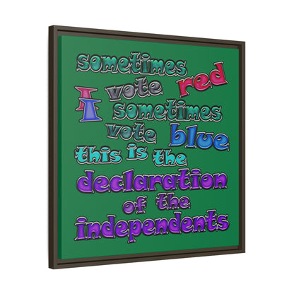 declaration of the independents - framed canvas art (dark green)
