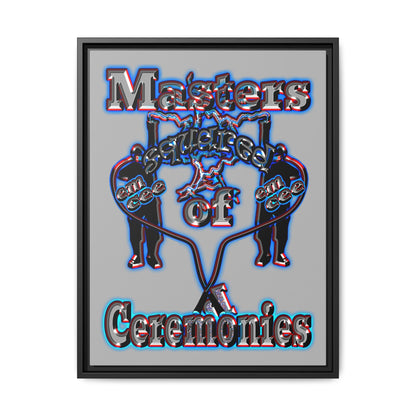 em cee squared - framed canvas art (light grey)