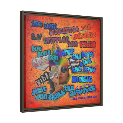 drop the beat - framed canvas art (burnt orange)