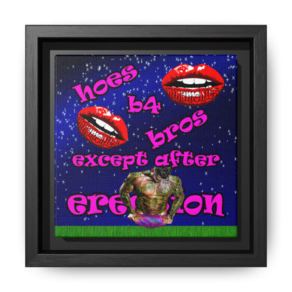 hoes b4 bros - framed canvas art ('snoops' background)