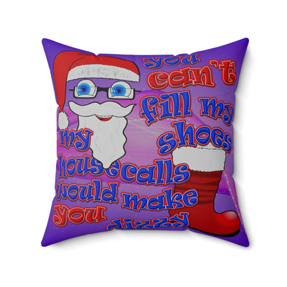 santa's shoes - Spun Polyester Square Pillow - (purple-pink wave)