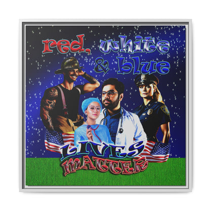 rw&b lives matter - framed canvas art ('snoops' background)