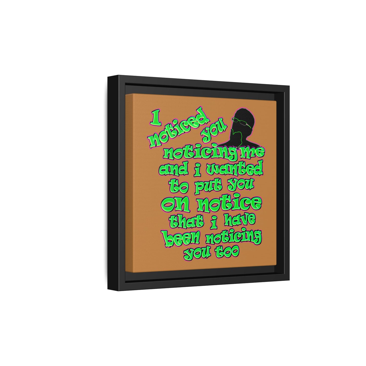 noticed you noticing - framed canvas art (light brown)