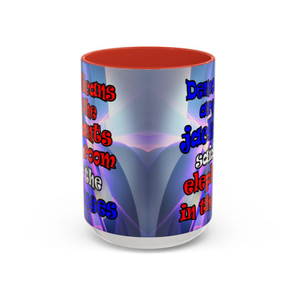 donkeys and elephants - Accent Mug (grey-pink wave)