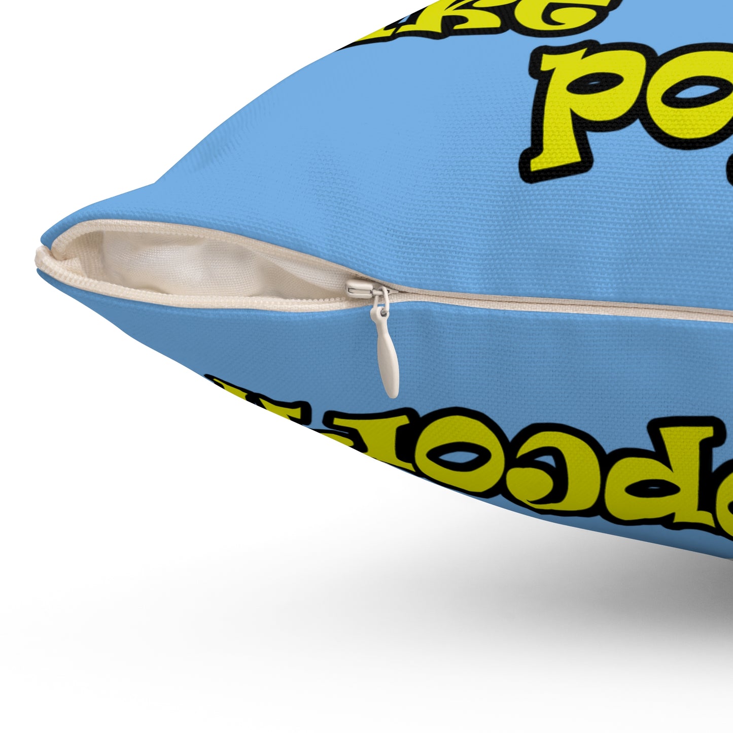 popping like popcorn - Spun Polyester Square Pillow - (light blue)