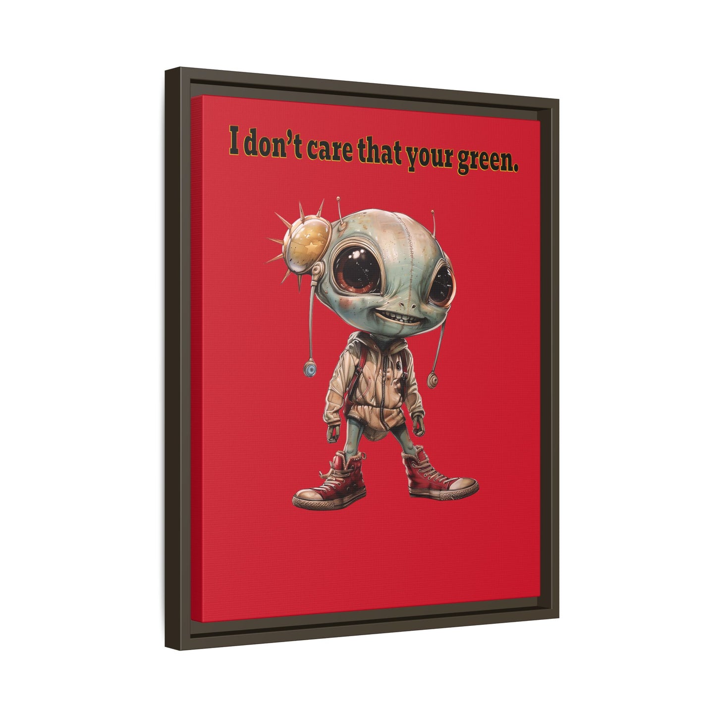 I don't care that your green - framed canvas art (dark red)