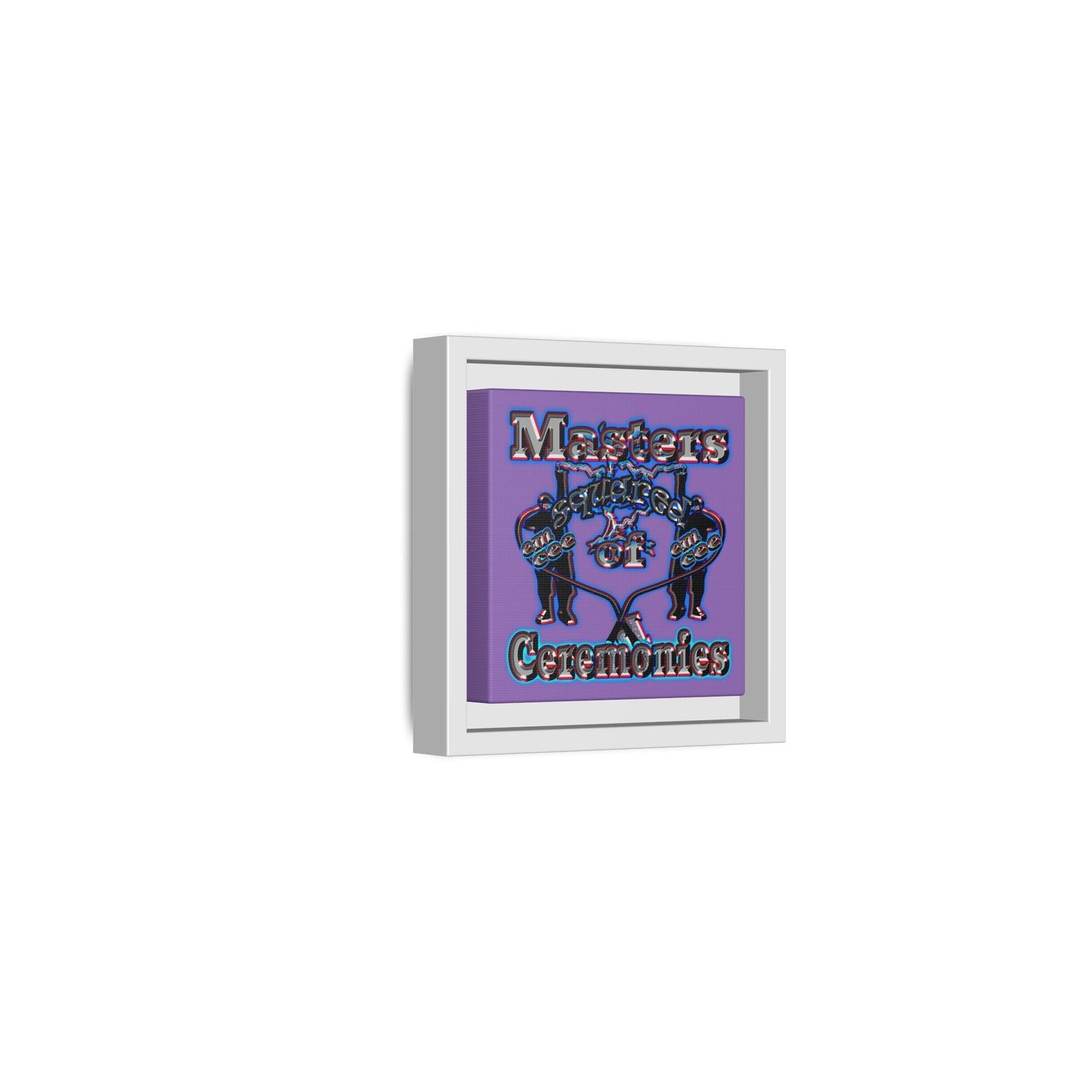 em cee squared - framed canvas art (light purple)