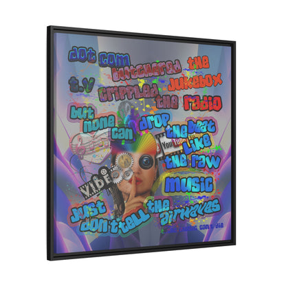 drop the beat - framed canvas art (grey-pink wave)