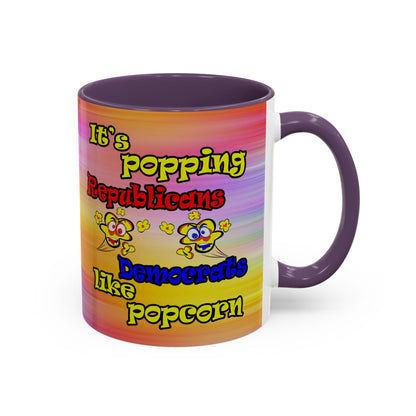 popping like popcorn - Accent Mug (color blur)