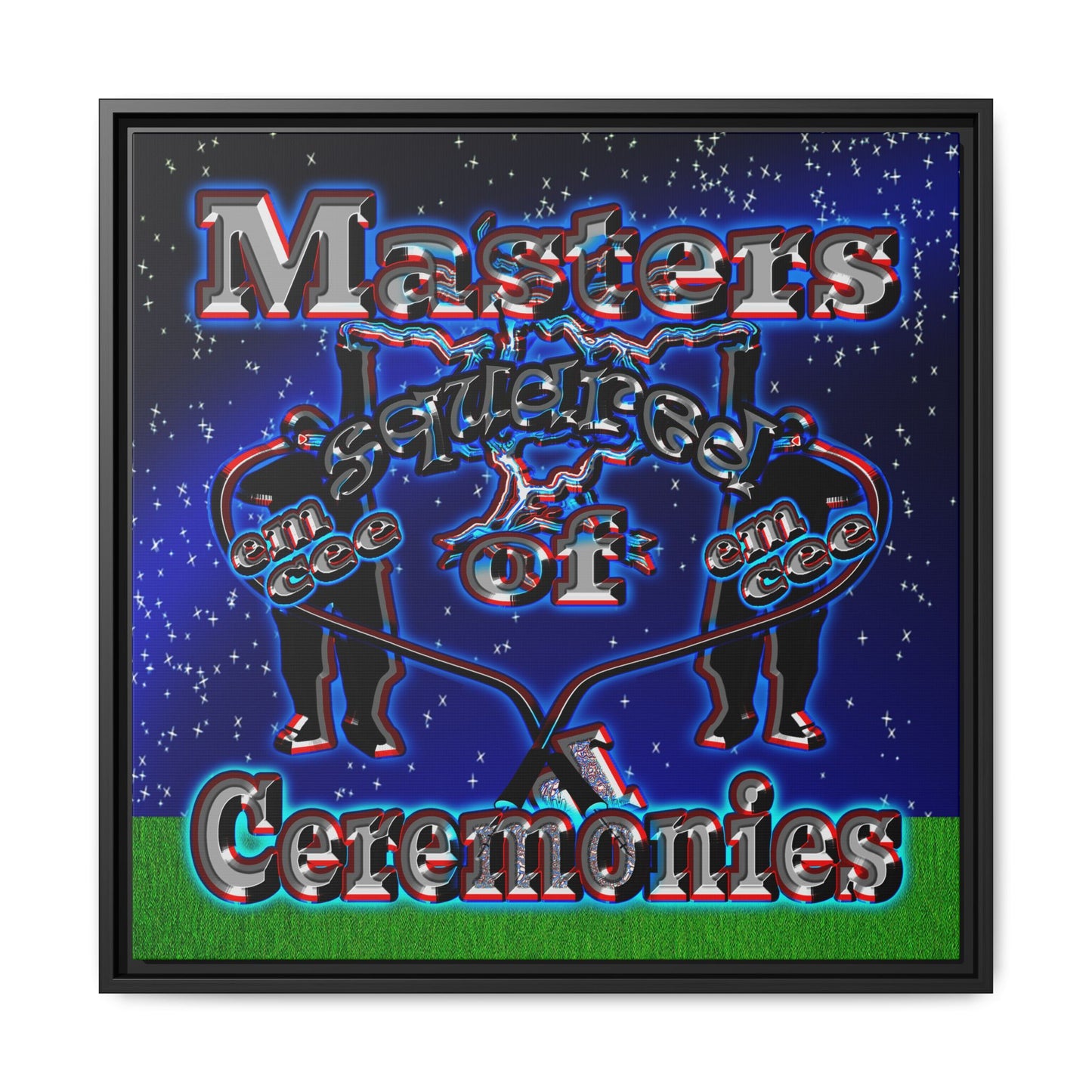 em cee squared - framed canvas art ('snoops' background)
