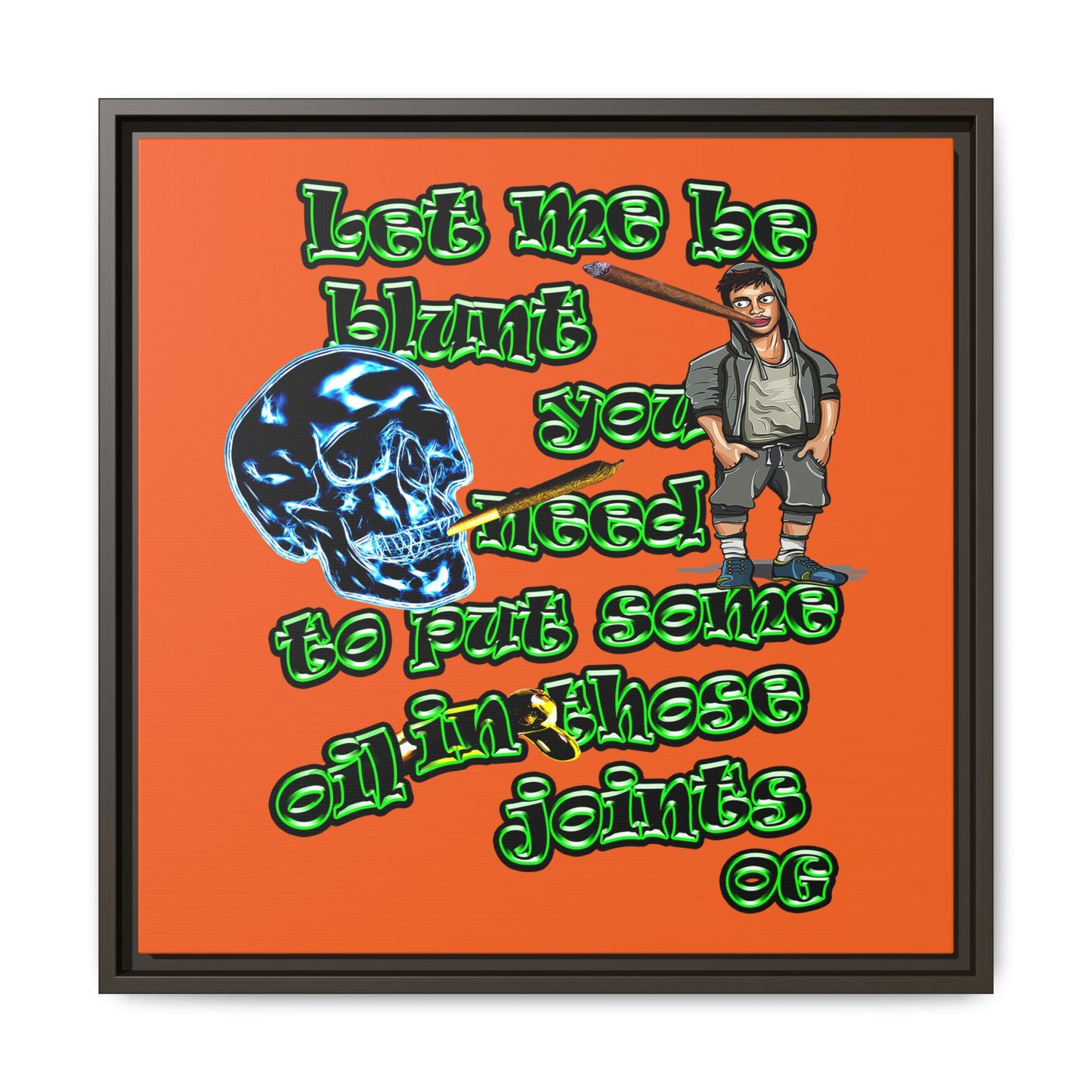 og - framed canvas art (orange)