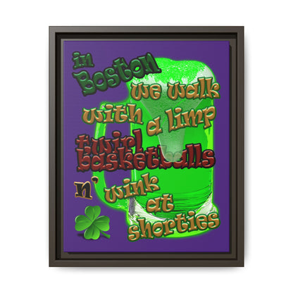 celtics logo - framed canvas art (purple)