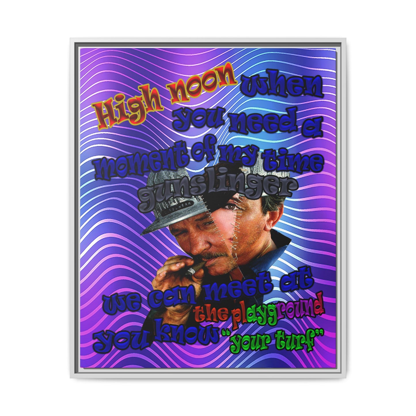 high noon - framed canvas art (purple wave)