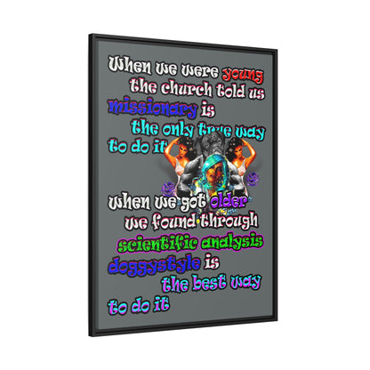 doggystyle - framed canvas art (dark grey)