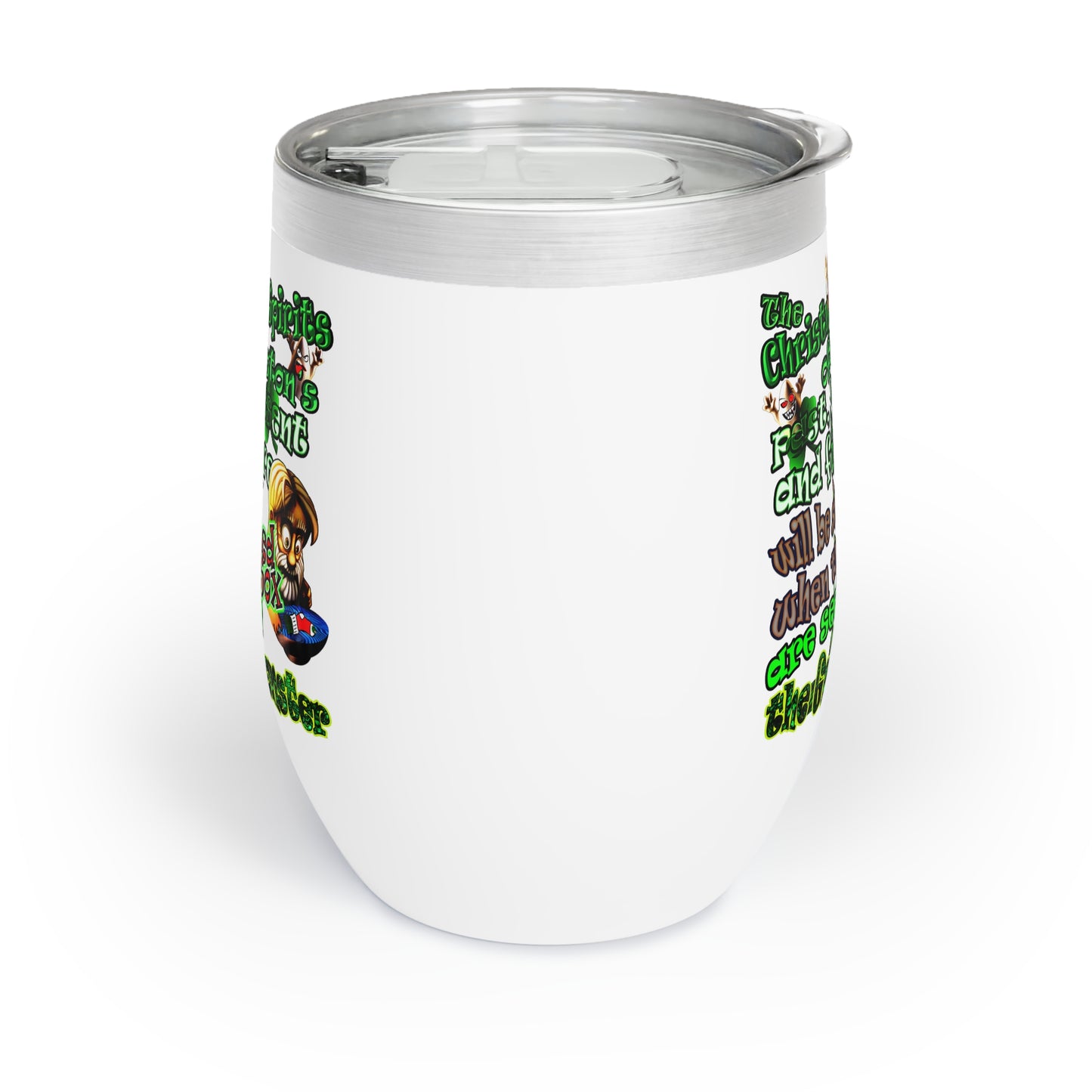 christmas spirits of boston - Chill Wine Tumbler