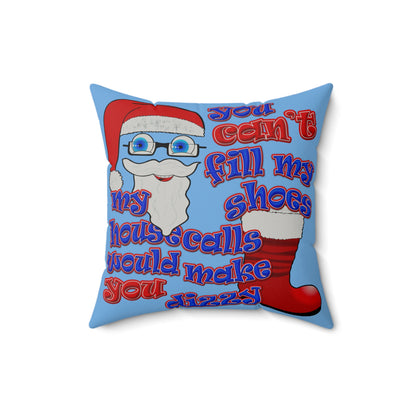 santa's shoes - Faux Suede Square Pillow - (light blue)