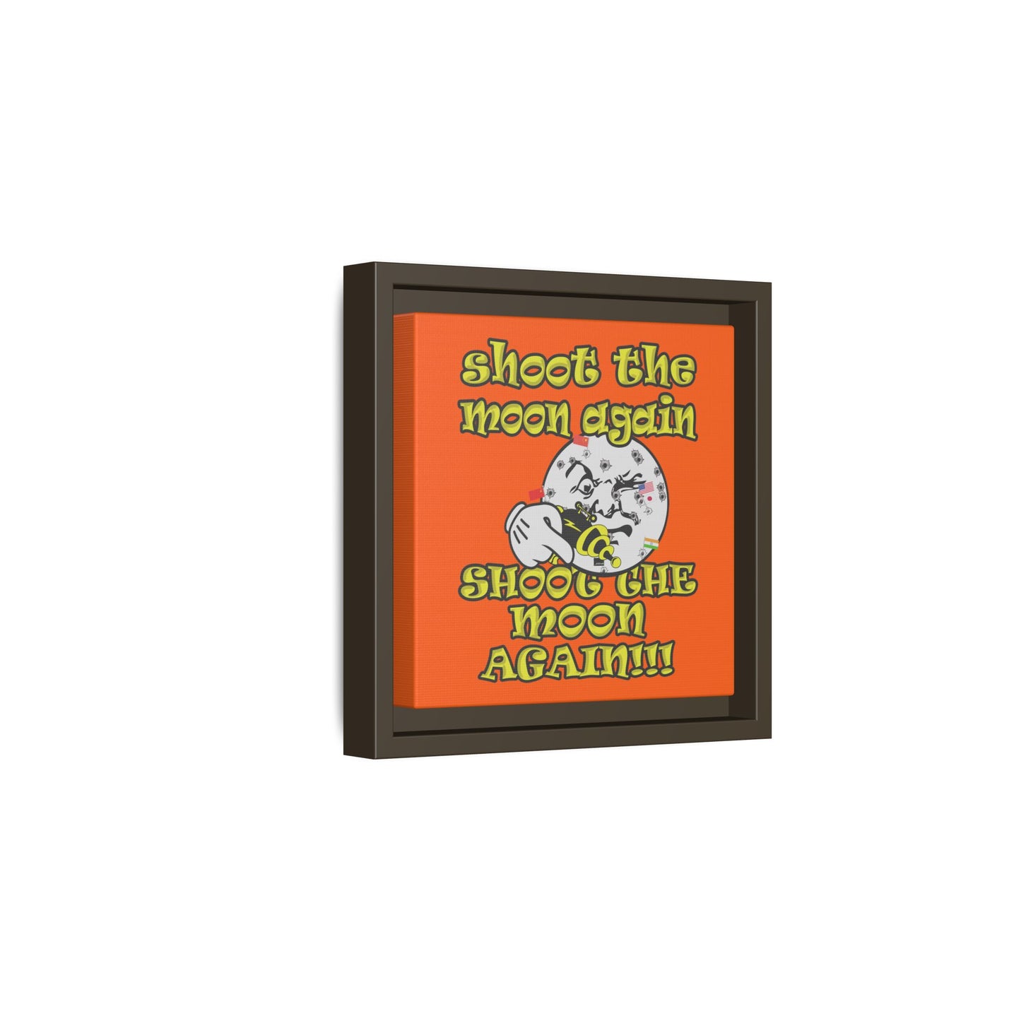 shoot the moon again - framed canvas art (orange)