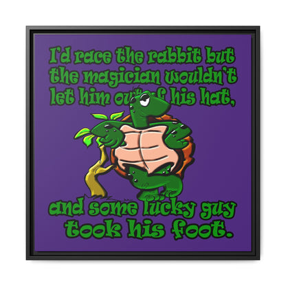 turtle race - framed canvas art (purple)