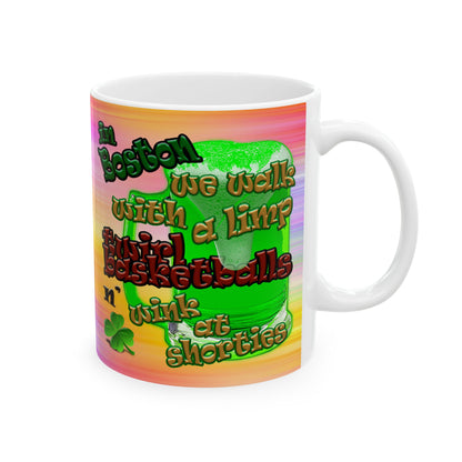 celtics logo - White Mug (color blur)