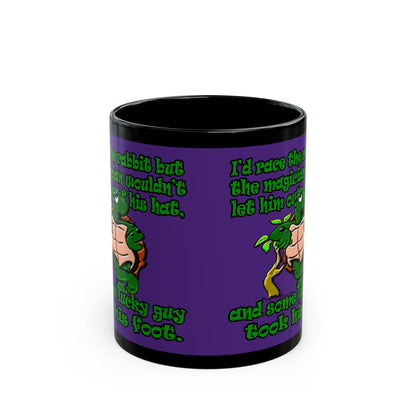 turtle race - Black Mug (purple)