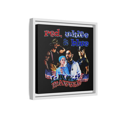 rw&b lives matter - framed canvas art (black)