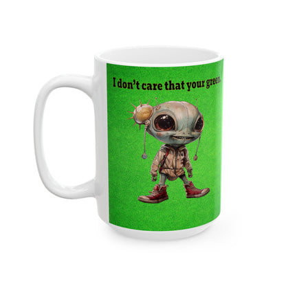 I don't care that your grey - White Mug (green turf)