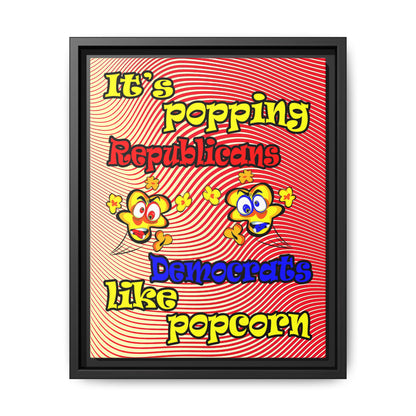 popping like popcorn - framed canvas art (yellow-orange wave)