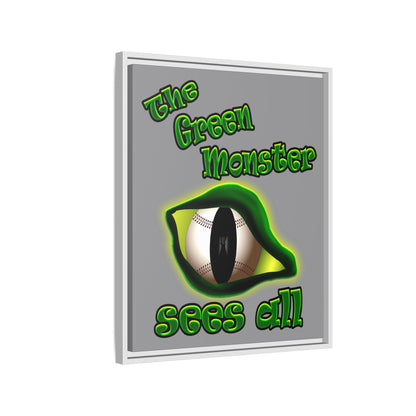 green monster - framed canvas art (grey)