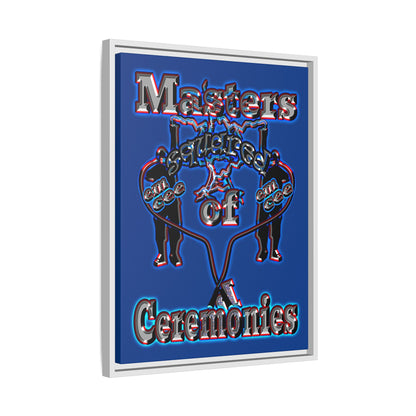 em cee squared - framed canvas art (dark blue)