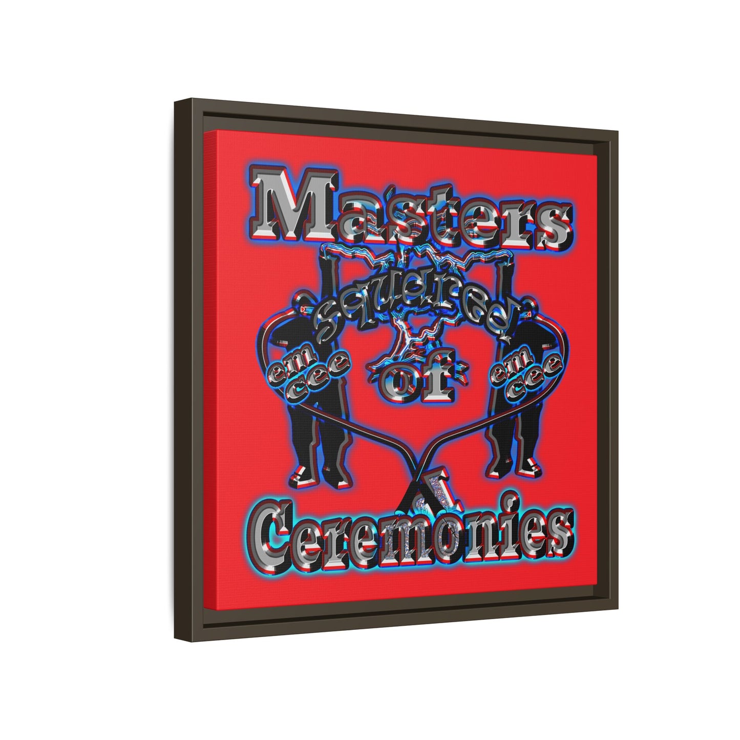 em cee squared - framed canvas art (red)