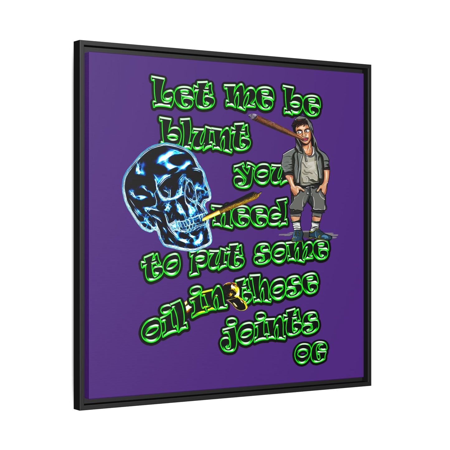 og - framed canvas art (purple)
