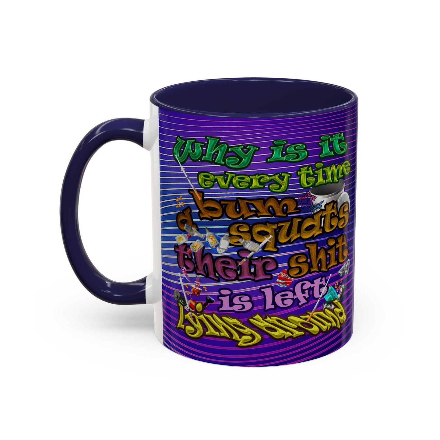 the bum's shit - Accent Mug (purple wave)