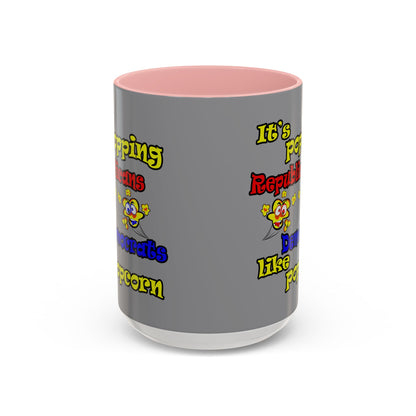 popping like popcorn - Accent Mug (grey)